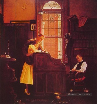 marriage license 1935 Norman Rockwell Oil Paintings